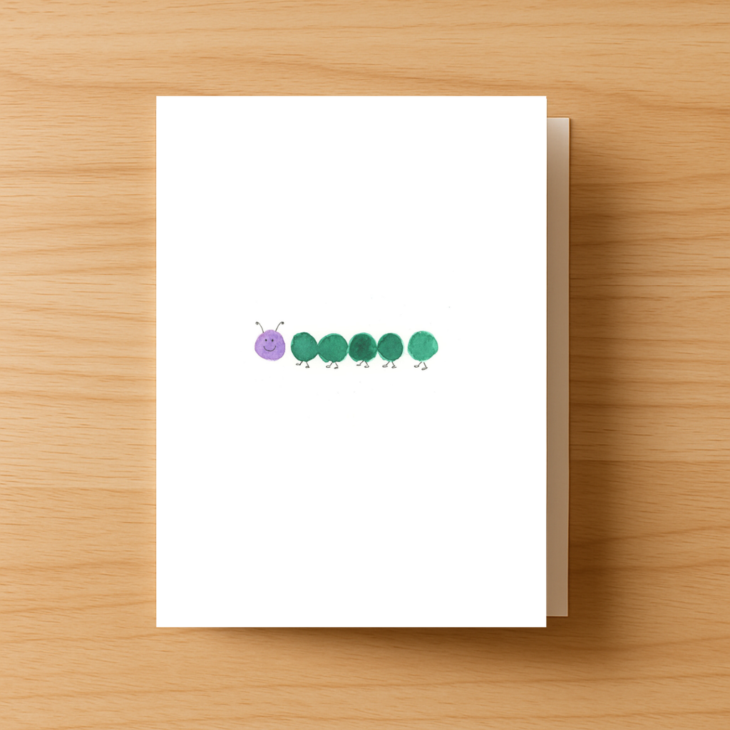 Happy Caterpillar Greeting Card
