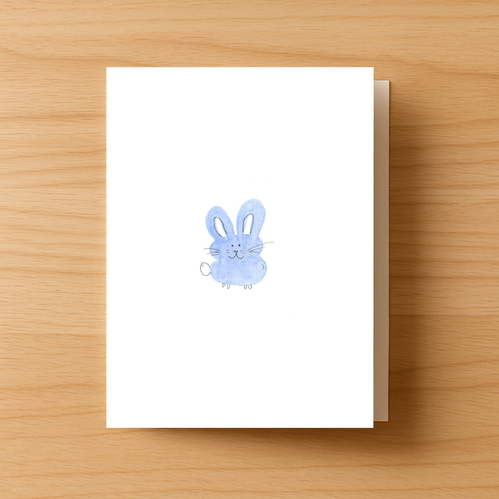 Blue Bunny Greeting Card