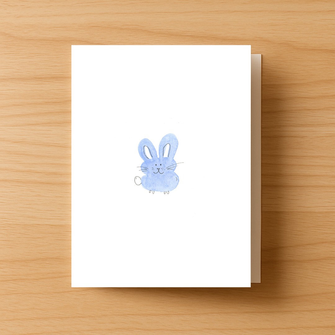 Blue Bunny Greeting Card