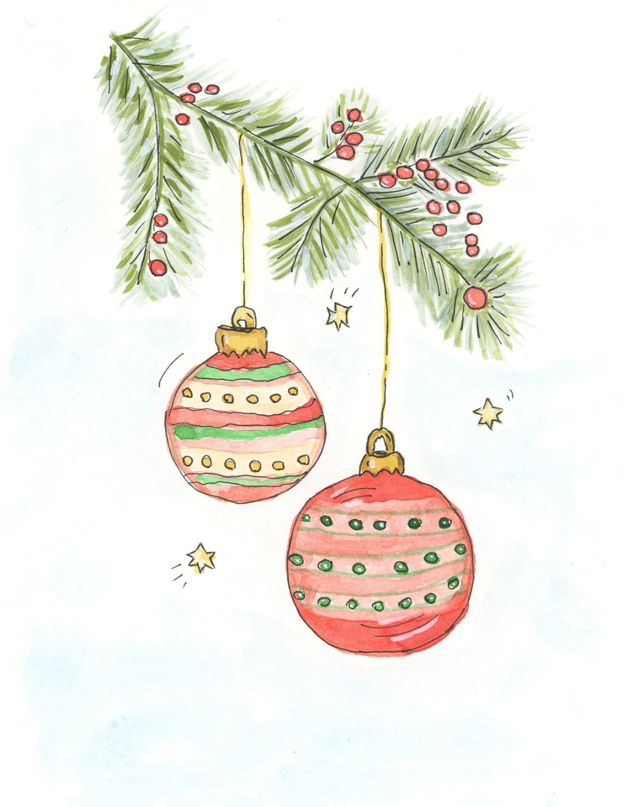 Ornaments Greeting Card