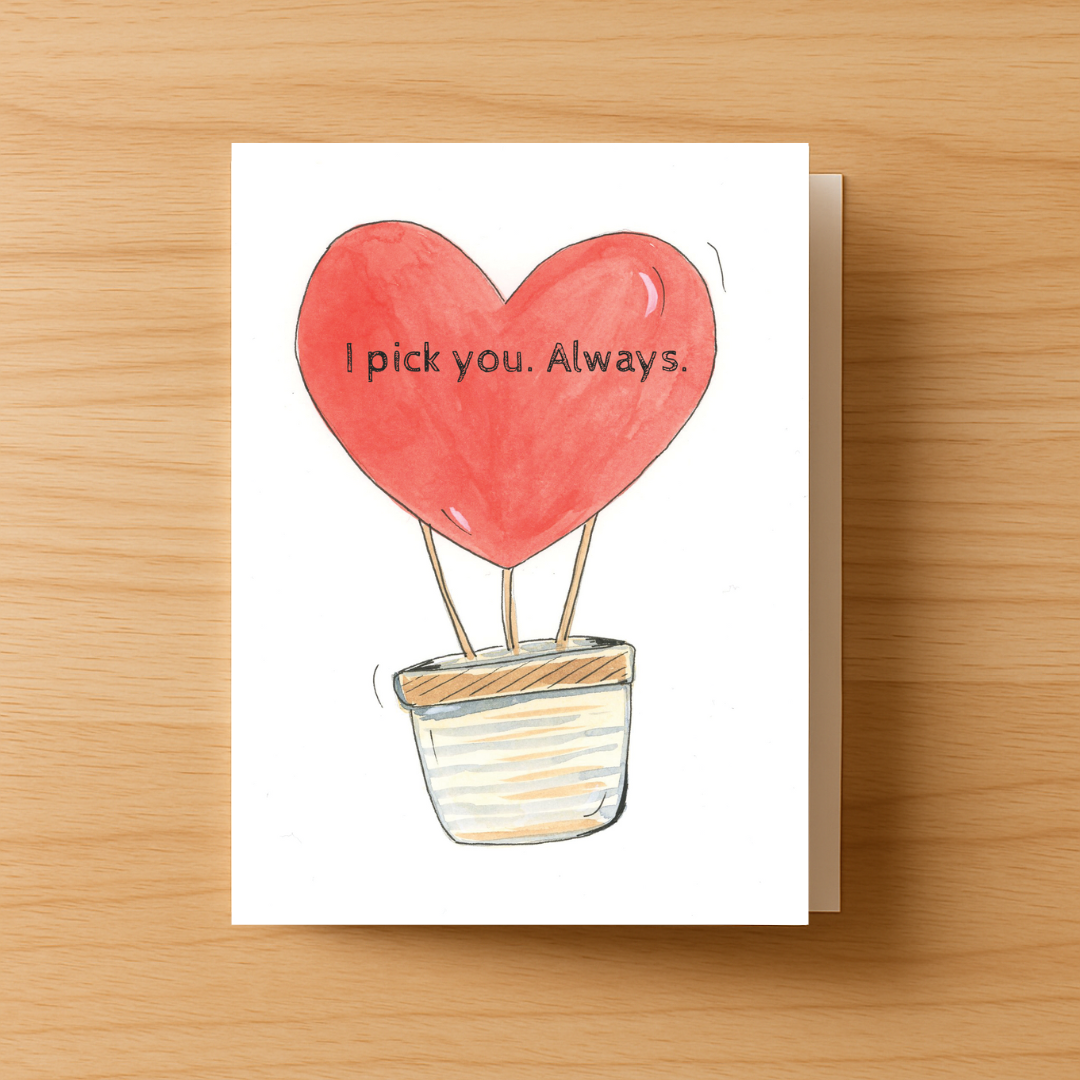 Heart Hot Air Balloon Greeting Card