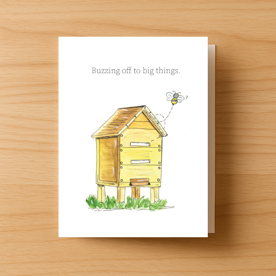 Buzzing Off To Big Things Greeting Card