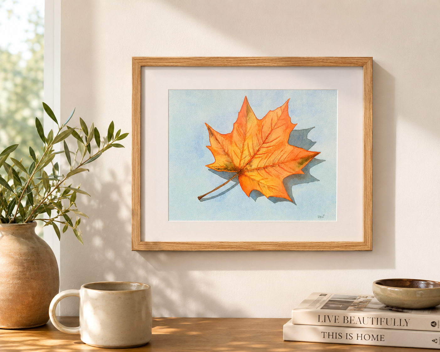 Original Watercolor Art "Between Seasons" 10x14