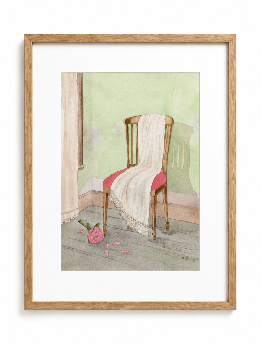 Original Watercolor Art "Le Fauteuil Français" (The French Chair) 12x16