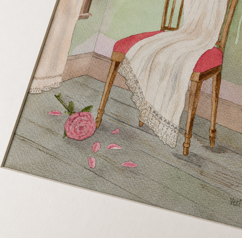 Original Watercolor Art "Le Fauteuil Français" (The French Chair) 12x16