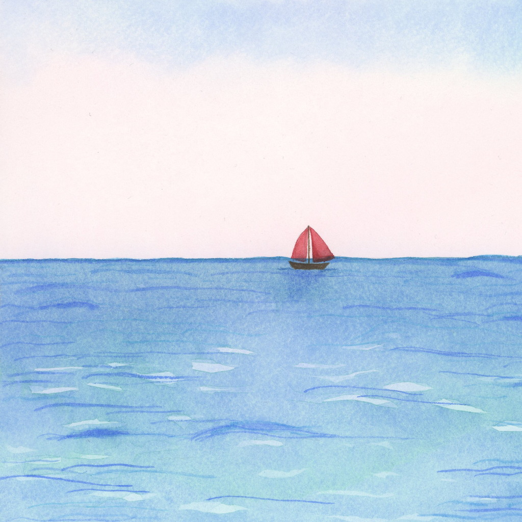 Original Watercolor Art "Sea of Stillness" 10x14