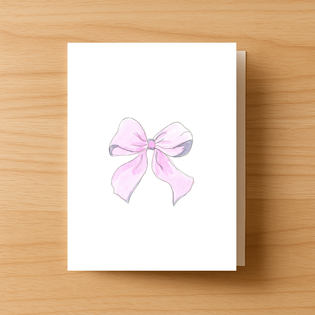 Pretty Pink Bow Greeting Card